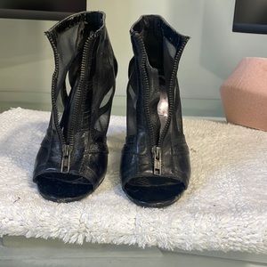 Black open toe bootie